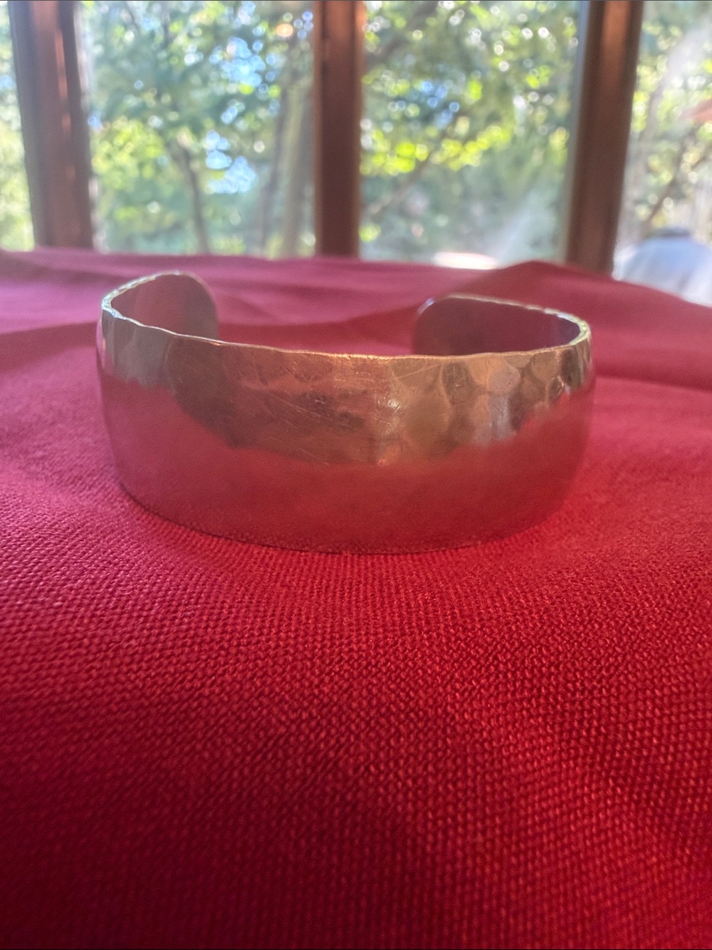 Hammered Silver Cuff Bracelet - Silver